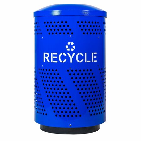 EX-CELL KAISER Arena-Perforated 51-Gal. Recycling Receptacle, Blue Gloss ARENA-51 R RBL